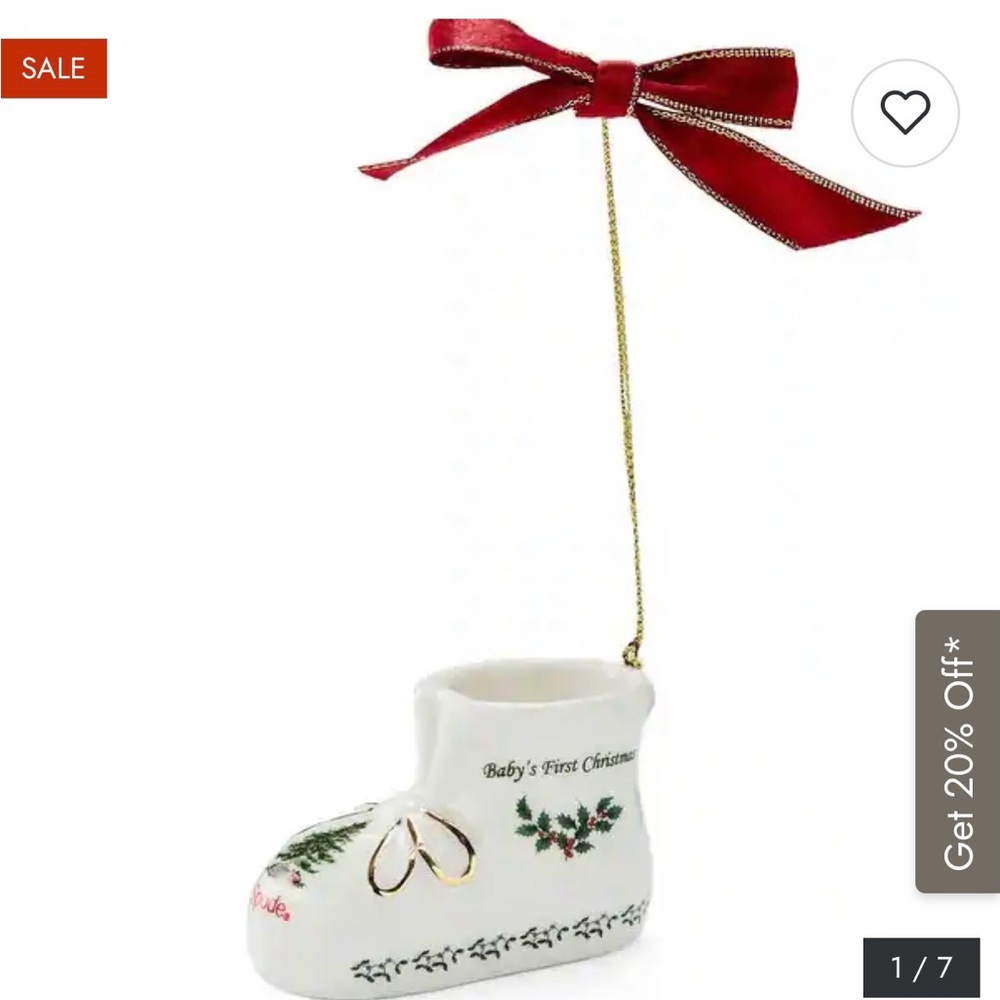 Spode baby first Christmas boot ornament 2024